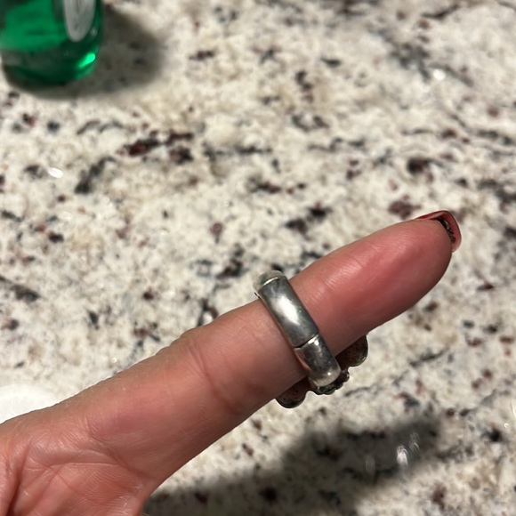 Burnished Silvertone & Turquoise - Picture 3 of 5